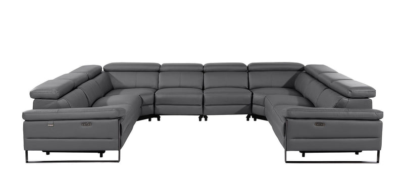1246 - 8-Piece U-Shaped Modular Power Reclining Sectional With 4 Power Recliners And Power Headrests