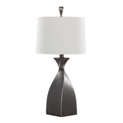Pair of Lumi Source Curvo contemporary polyresin table lamps with sleek, curved design and neutral finish, perfect for modern decor.