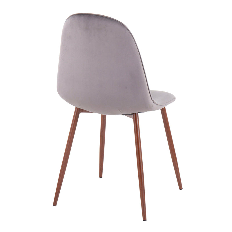 Pebble Contemporary Upholstered Dining & Accent Chair Set of 2 — Walnut Legs - R&R Furniture Gallery (Fountain Valley, CA)