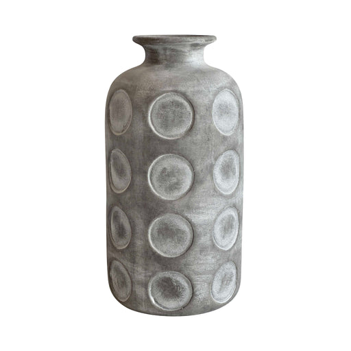 Earthenware - Aztec Tub Flower Vase - Gray - R&R Furniture Gallery (Fountain Valley, CA)