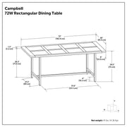 Handcrafted Campbell dining table by Simpli-Home featuring a wooden surface and sturdy legs for elegant dining room decor.