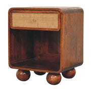 Open Woven Bedside Table, 1 Drawer - Chestnut - R&R Furniture Gallery (Fountain Valley, CA)