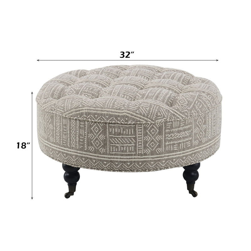 Upendo - Ottoman With Caster - Pattern Fabric - R&R Furniture Gallery (Fountain Valley, CA)