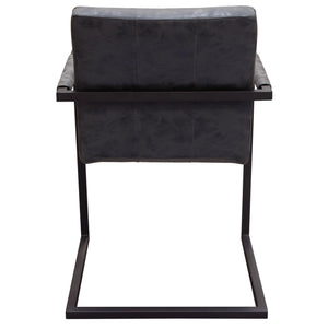 Nolan 2-Pack Dining Chairs in Charcoal Diamond Tufted Leatherette on Charcoal Powder Coat Frame by Diamond Sofa