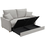 Oran - Sofa With Sleeper - Gray Chenille - R&R Furniture Gallery (Fountain Valley, CA)