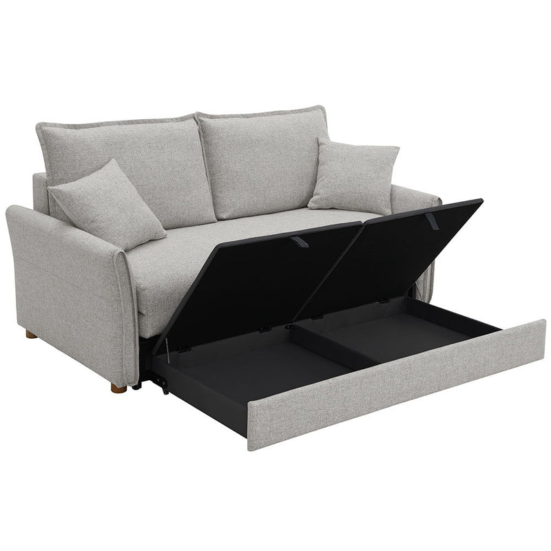 Oran - Sofa With Sleeper - Gray Chenille - R&R Furniture Gallery (Fountain Valley, CA)