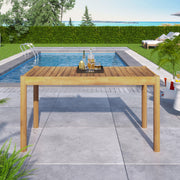 Classic Patio Dining Table, Acacia Wood - Light Teak - R&R Furniture Gallery (Fountain Valley, CA)