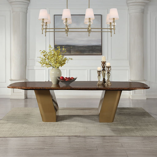 Jamonica - Dining Table - Brown / Gold - R&R Furniture Gallery (Fountain Valley, CA)