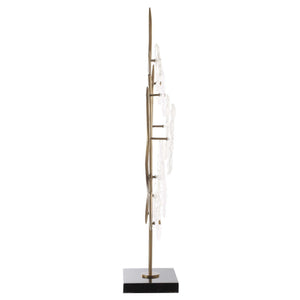 Glass - Garden Table Sculpture - Gold / White