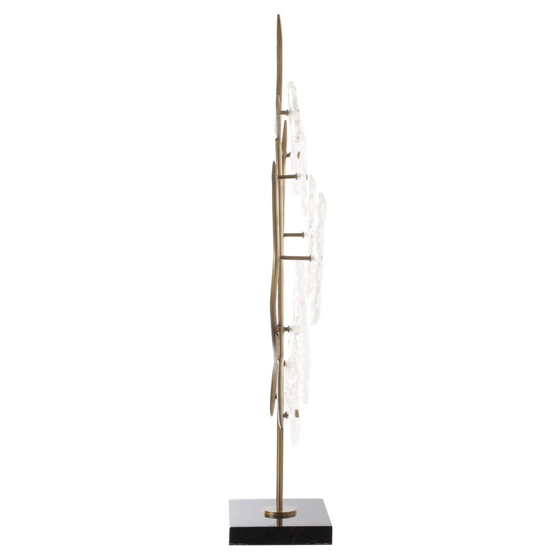 Glass - Garden Table Sculpture - Gold / White
