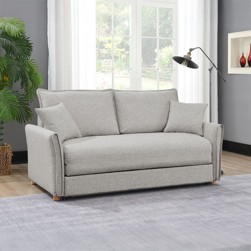 Oran - Sofa With Sleeper - Gray Chenille - R&R Furniture Gallery (Fountain Valley, CA)