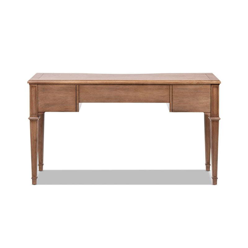 Brown Jennifer Taylor Home Dauphin 3 Drawer Executive Desk with sleek design and spacious workspace.