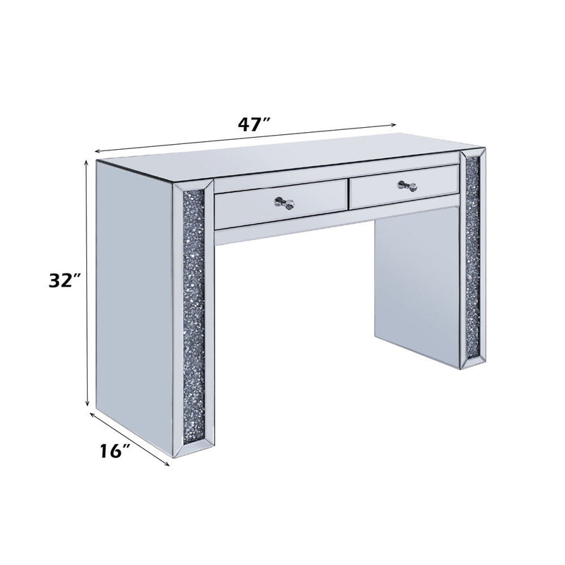 Noralie - Vanity Desk - Faux Diamonds & Mirrored