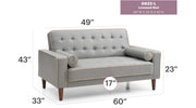 Contemporary futon loveseat for two by Glory Furniture, featuring modern design and comfortable seating for small spaces.