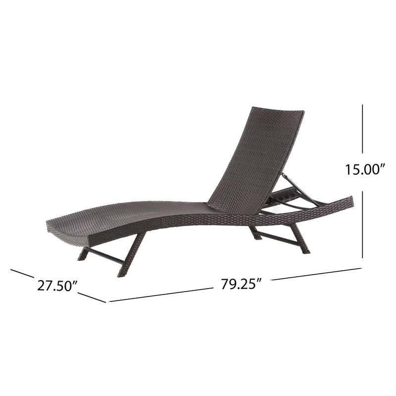 Kauai - Modern Style Pe Wicker Chaise Lounge - Brown Multi - R&R Furniture Gallery (Fountain Valley, CA)
