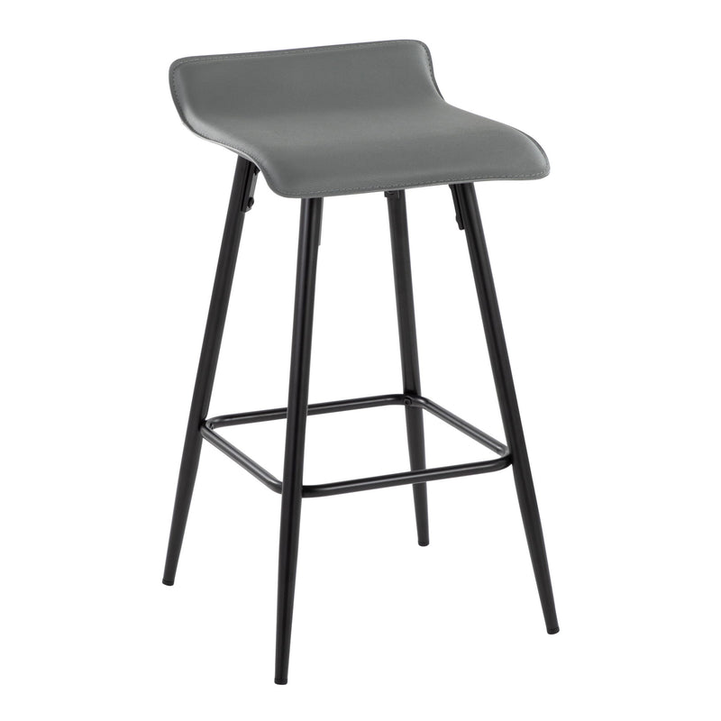 Set of two Lumi Source Ale contemporary fixed height counter stools with sleek modern design and wooden legs.