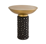 Blaze - Glass / Brass Side Table - Light Brown - R&R Furniture Gallery (Fountain Valley, CA)