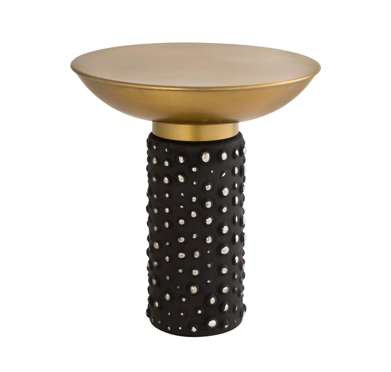 Blaze - Glass / Brass Side Table - Light Brown - R&R Furniture Gallery (Fountain Valley, CA)