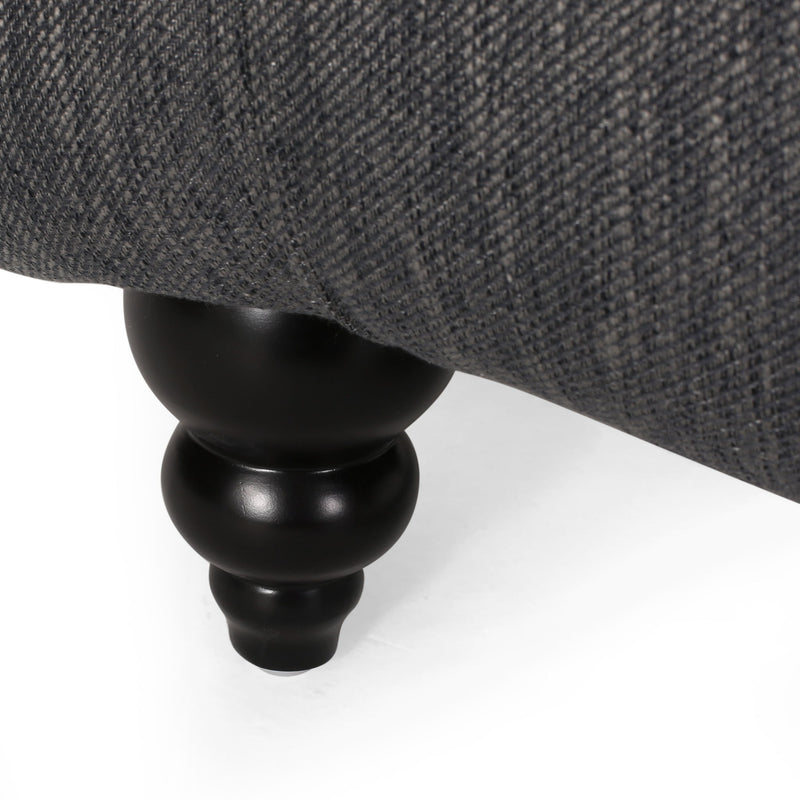 Chaise Lounge With Button Tufted Diamon Stitch