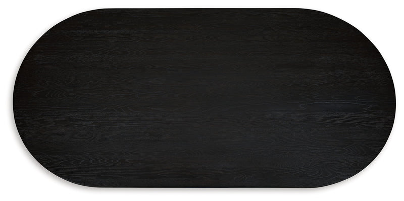 Rowanbeck - Oval Dining Room Table - Black - R&R Furniture Gallery (Fountain Valley, CA)