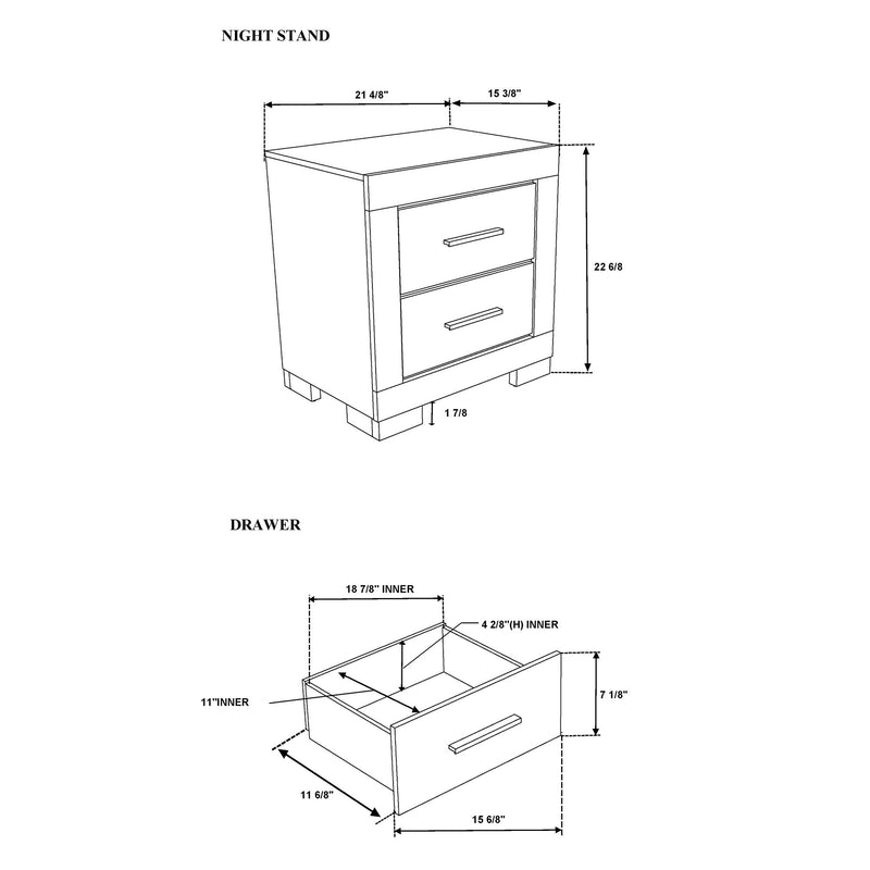 Elsa - 2 Toned Nightstand With Bar Handle And Spacious Drawers - R&R Furniture Gallery (Fountain Valley, CA)