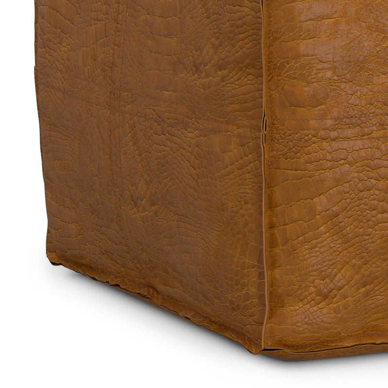 Brody - Square Pouf - Tan - R&R Furniture Gallery (Fountain Valley, CA)