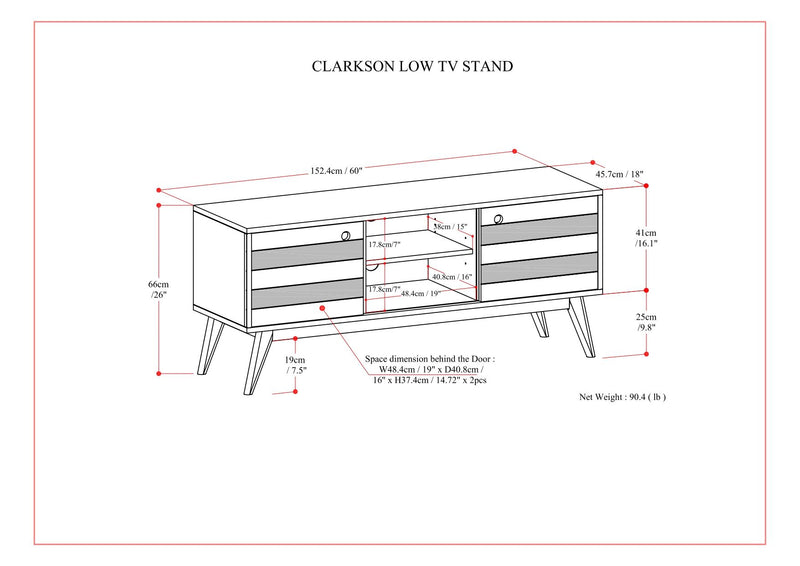 Clarkson - Low TV Stand - Rustic Natural Aged Brown - R&R Furniture Gallery (Fountain Valley, CA)