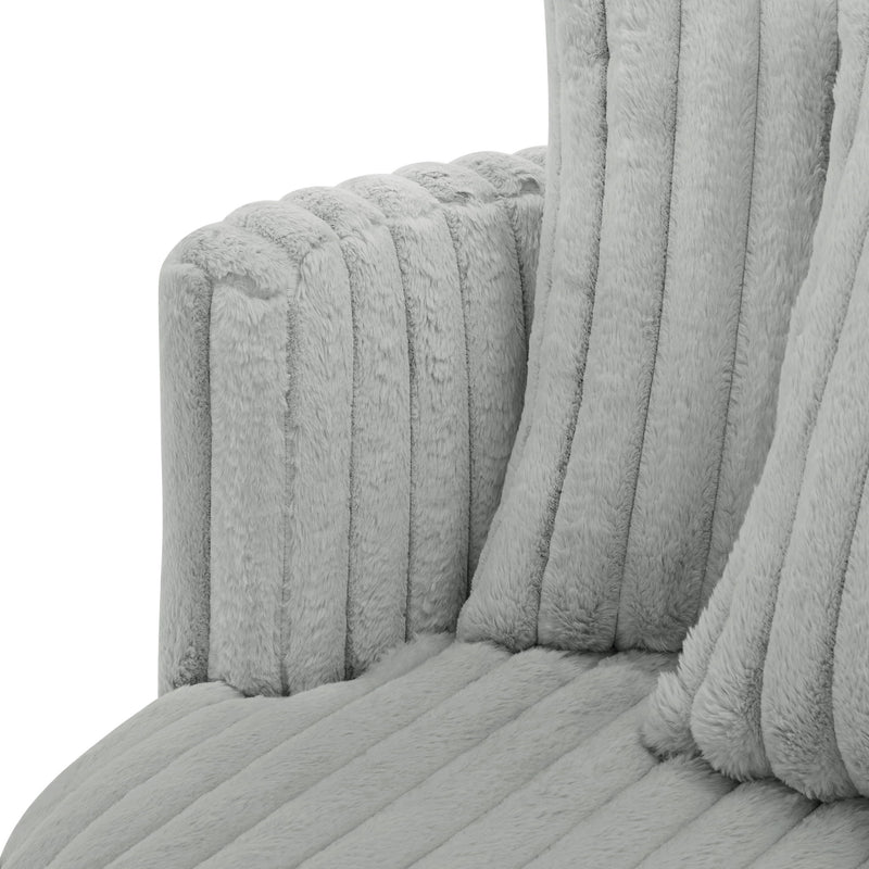 Mindy - Oversized Swivel Barrel Chair - Gray - R&R Furniture Gallery (Fountain Valley, CA)