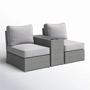 2 Person Wicker Conversation Set With Cushions, Weather Resistant - R&R Furniture Gallery (Fountain Valley, CA)