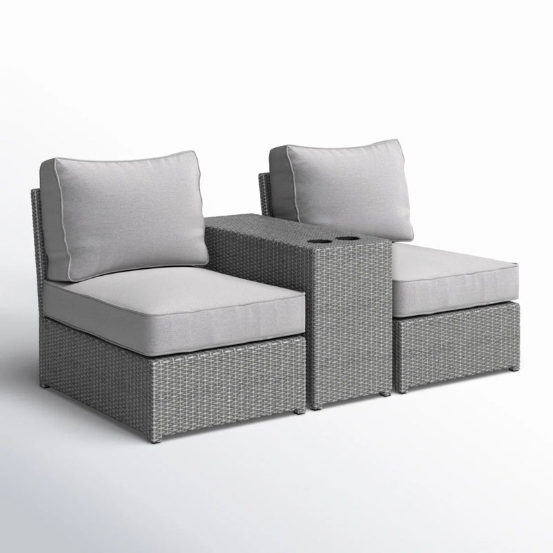 2 Person Wicker Conversation Set With Cushions, Weather Resistant - R&R Furniture Gallery (Fountain Valley, CA)