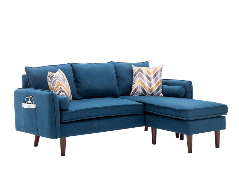 Mia - Sectional Sofa Chaise With USB Charger And Pillows - R&R Furniture Gallery (Fountain Valley, CA)