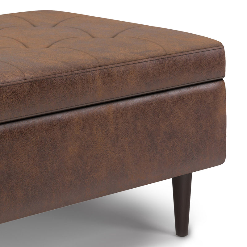 Shay - Large Square Coffee Table Storage Ottoman Mid-Century Style - R&R Furniture Gallery (Fountain Valley, CA)