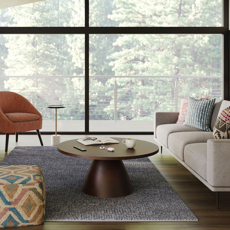 Winnie - Round Coffee Table - Walnut - R&R Furniture Gallery (Fountain Valley, CA)