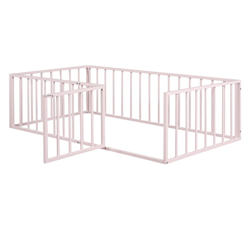 Metal Floor Bed Frame With Fence And Door - R&R Furniture Gallery (Fountain Valley, CA)