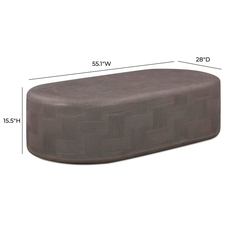 Surraya - Concrete Rounded Coffee Table - R&R Furniture Gallery (Fountain Valley, CA)