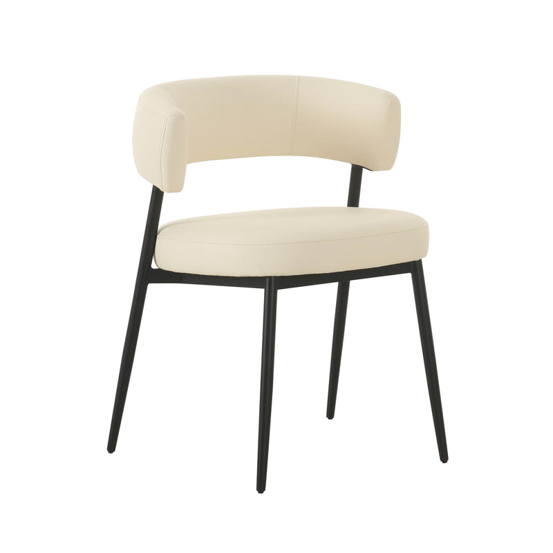 Maxine - Vegan Leather Dining Chair - Cream - R&R Furniture Gallery (Fountain Valley, CA)