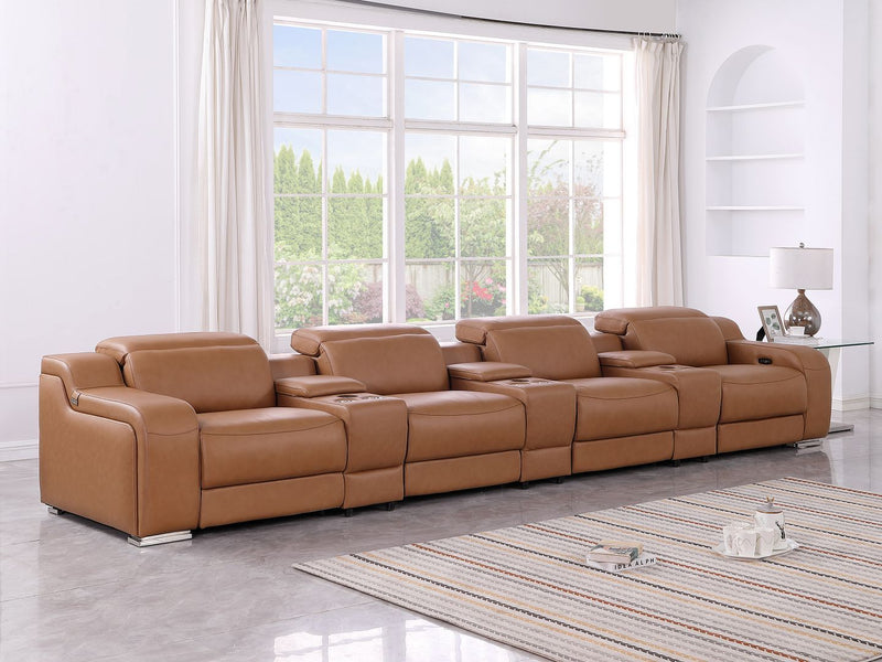 1116 - 7-Piece Modular Power Reclining Sofa In With 4 Power Recliners & Power Headrests - R&R Furniture Gallery (Fountain Valley, CA)
