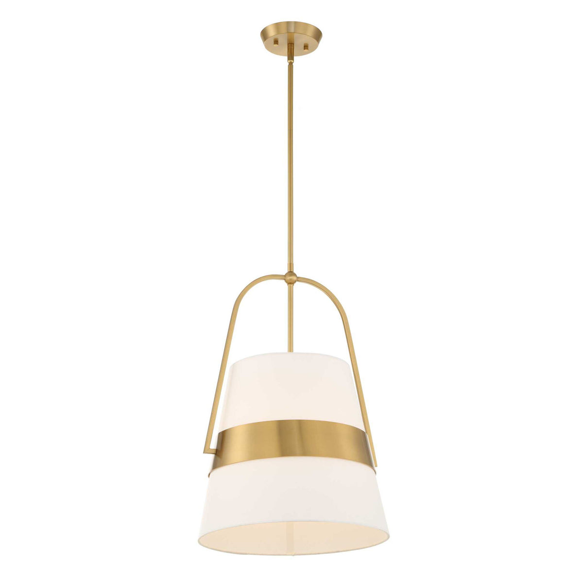 Harness - 1 Light Shade Pendant - White / Gold
