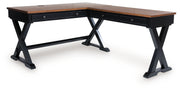 Wildenauer - Home Office Desk And Return - Brown / Black - R&R Furniture Gallery (Fountain Valley, CA)