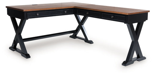 Wildenauer - Home Office Desk And Return - Brown / Black - R&R Furniture Gallery (Fountain Valley, CA)