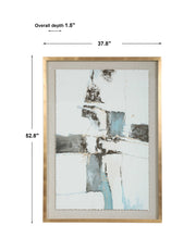 Gold abstract canvas art titled "Crosswalk" by Uttermost, featuring bold brushstrokes and textured gold accents.