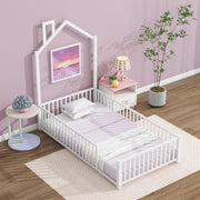 Metal House Platform Bed With Guardrail And Chimney - R&R Furniture Gallery (Fountain Valley, CA)