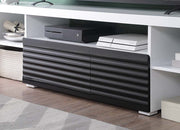 Buck II - TV Stand - White & Black High Gloss - R&R Furniture Gallery (Fountain Valley, CA)