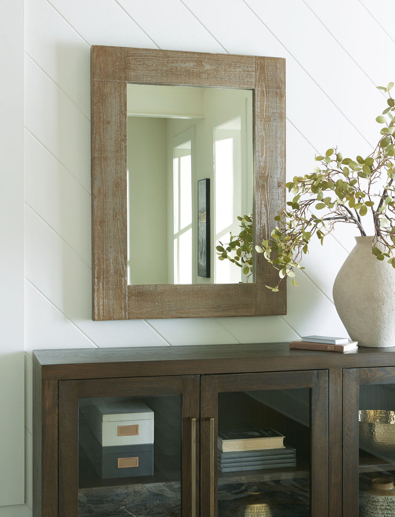 Waltleigh - Accent Mirror - Distressed Brown - R&R Furniture Gallery (Fountain Valley, CA)