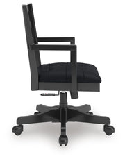 Wildenauer - 4 Pc. - Home Office Desk And Return, Swivel Desk Chair, Bookcase - Brown / Black - R&R Furniture Gallery (Fountain Valley, CA)