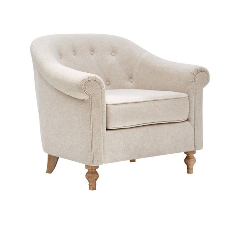Fayette - Tufted Accent Arm Chair - Cream - R&R Furniture Gallery (Fountain Valley, CA)