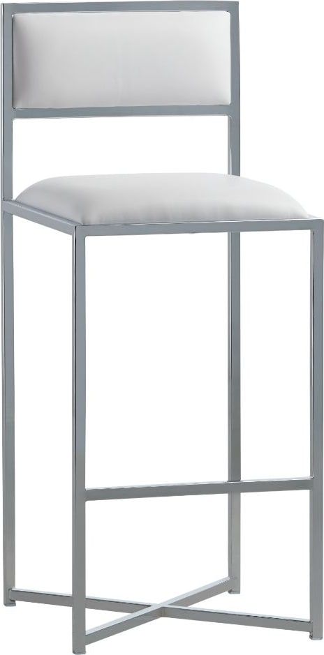 Amalfi X-Base Bar Stool in White Leather