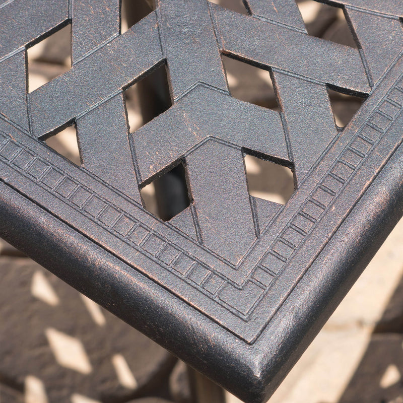 Enchantia - Outdoor Square Dining Table With Weave Tabletop And Flared Legs - Copper - R&R Furniture Gallery (Fountain Valley, CA)