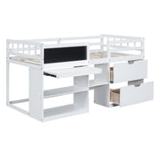 Low Loft Bed With Rolling Desk, Shelf And Drawers - R&R Furniture Gallery (Fountain Valley, CA)