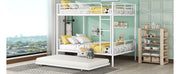 DreamHaus steel construction bunk bed with two stacked sleeping areas and sturdy frame, ideal for space-saving bedroom solutions.